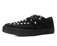 Black Suede Studded D-Ring Sneaker