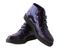 Burgundy Rub-Off 3-Buckle Pointed Creeper Boot