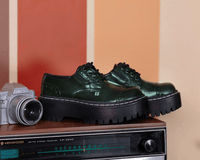 Green Rub-Off Double Decker Brogue