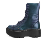 Green Rub-Off 10-Eye Double Decker Boot