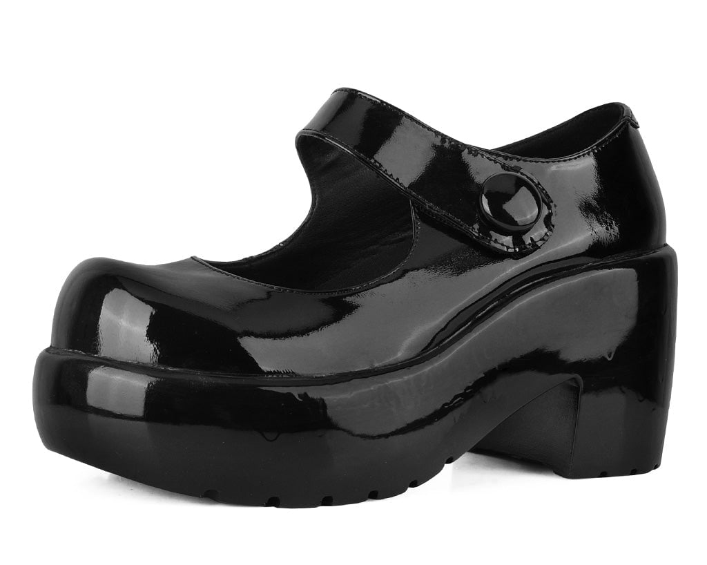 Black Liquid Bubble Mary Jane Platform