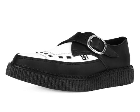 Black & White TUKskin Pointed Buckle Creeper