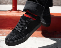 Black Suede Lace-Up Creeper Sneaker