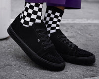 Black Suede Lace-Up Creeper Sneaker