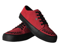 Red Suede Lace-Up Creeper Sneaker