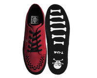 Red Suede Lace-Up Creeper Sneaker