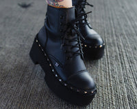 Black TUKskin 7-Eye Dino Flat Boot