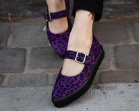 Purple Leopard Pointed EZC Mary Jane