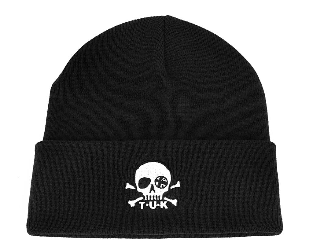 Black Skull Embroidery Beanie