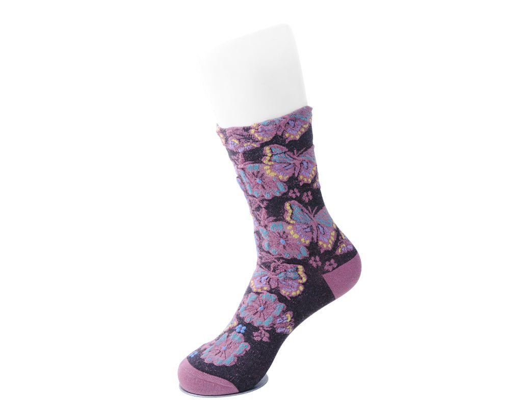 Purple Floral Sock