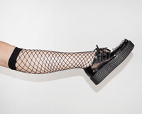 Black Fishnet Knee-High Sock