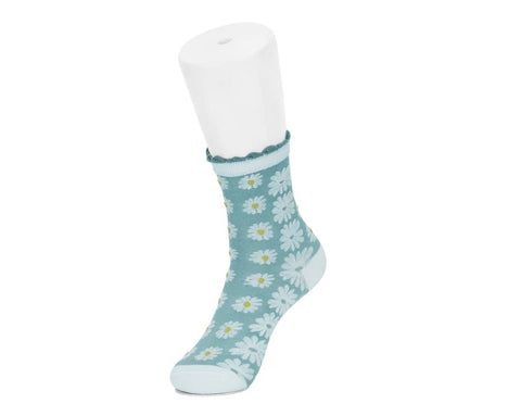 Teal Daisy Sock