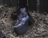 Floral Velvet Nosebleed Boot