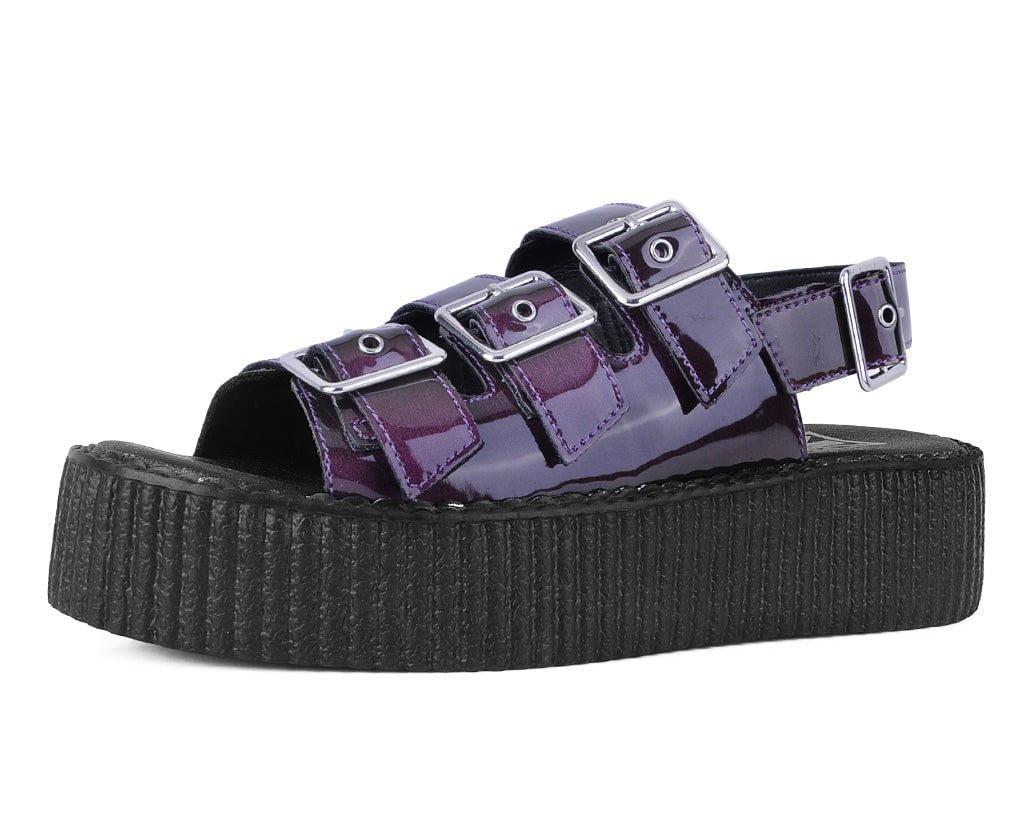 Purple Metallic 3-Buckle Mondo Sandal