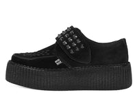 Black Suede Studded Strap Viva Mondo Creeper