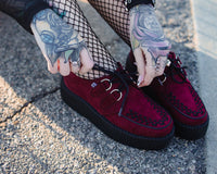 Burgundy Faux Suede Viva Mondo Creeper