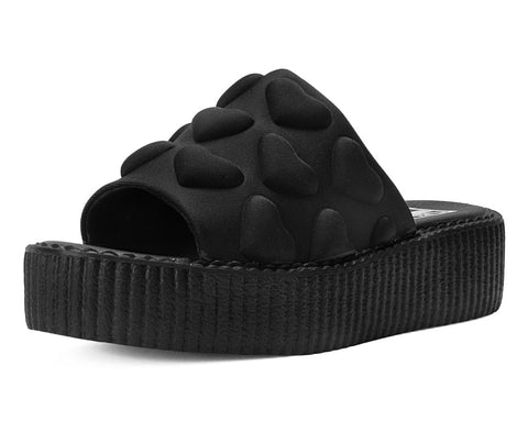 Black Puff Heart Mondo Sandal