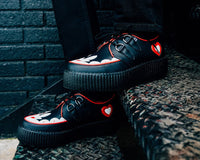 Black & Red Scallop Heart Viva Mondo Creeper