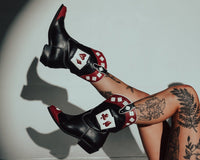 Black & Red Lucky Dice Western Boot