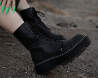 Black TUKskin™ 10-Eye Double Decker Boot