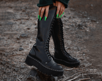 Black TUKskin™ Knee-high Double Decker Boot