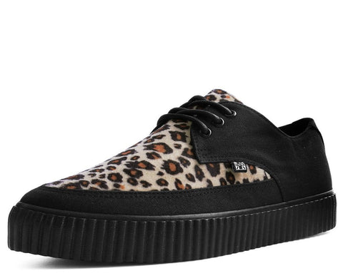 Black & Leopard Tie Pointed Lace Up EZC