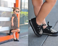 Black & Leopard 2-Ring VLK Creeper Toddler Sneaker