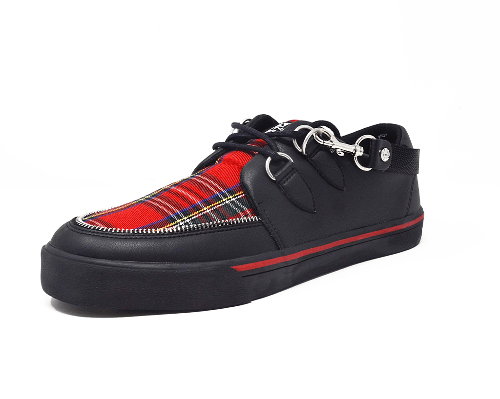 Black TUKskin™ & Red Tartan Sneaker