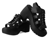 Black Lace Up Bubble Heel