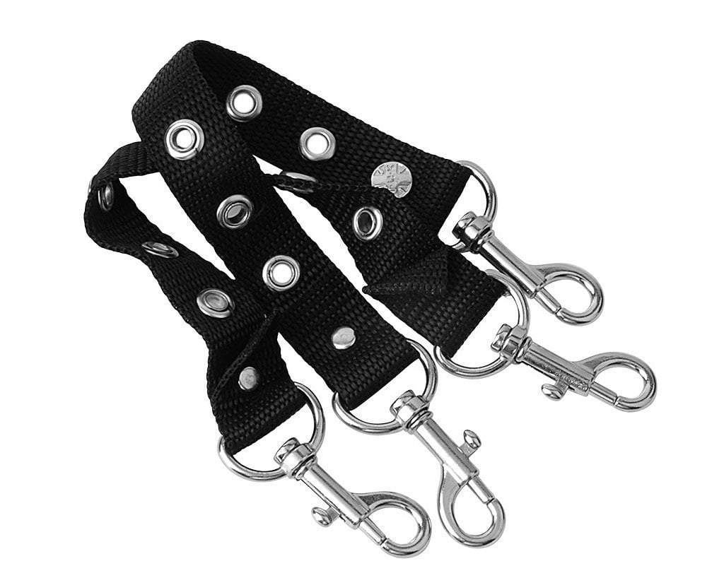 Eyelet Black Bondage Shoe Straps  