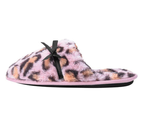 Pink Leopard Bow Slipper