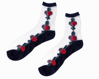 Red Rose Sheer Sock  