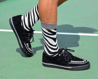 Grey Stripe Zebra Crew Sock