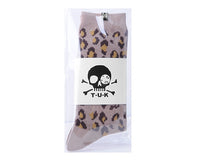 Leopard Khaki Crew Sock