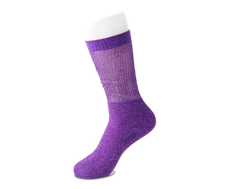 Purple Ribbed Glitter Sock