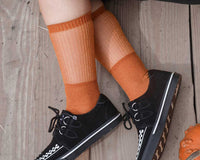 Orange Ribbed Glitter Sock