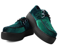 Emerald Green Velvet Round Toe Viva Mondo Creeper