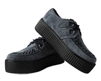 Grey Faux Suede Interlace Mondo Creeper